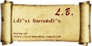 Lövi Barnabás névjegykártya