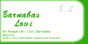 barnabas lovi business card